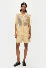 Silk Laundry - Organza Camp Shirt Beige