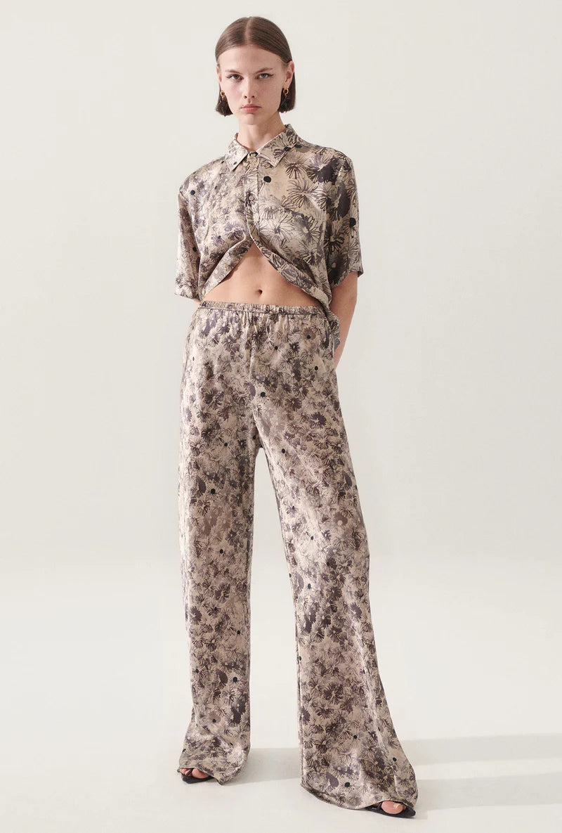 Silk Laundry - Bias Cut Pants Aster Floral