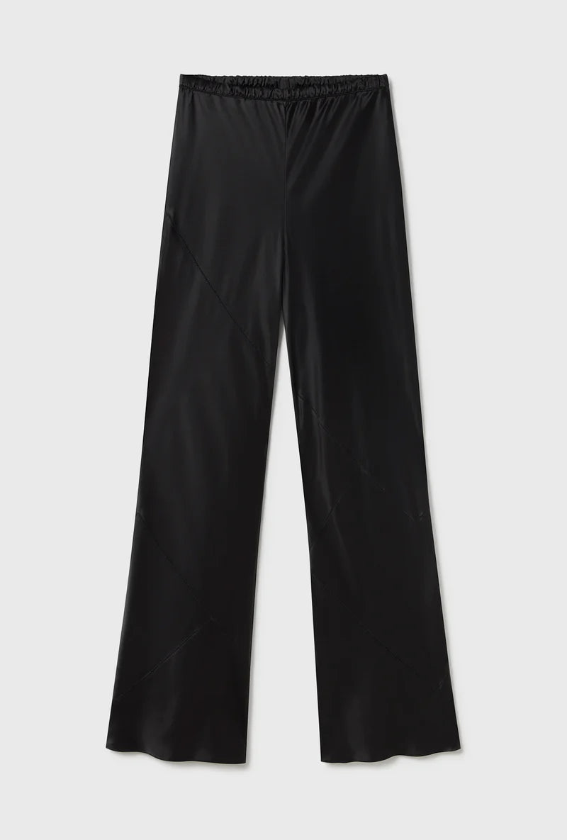 Splice Bias Cut Pants Black