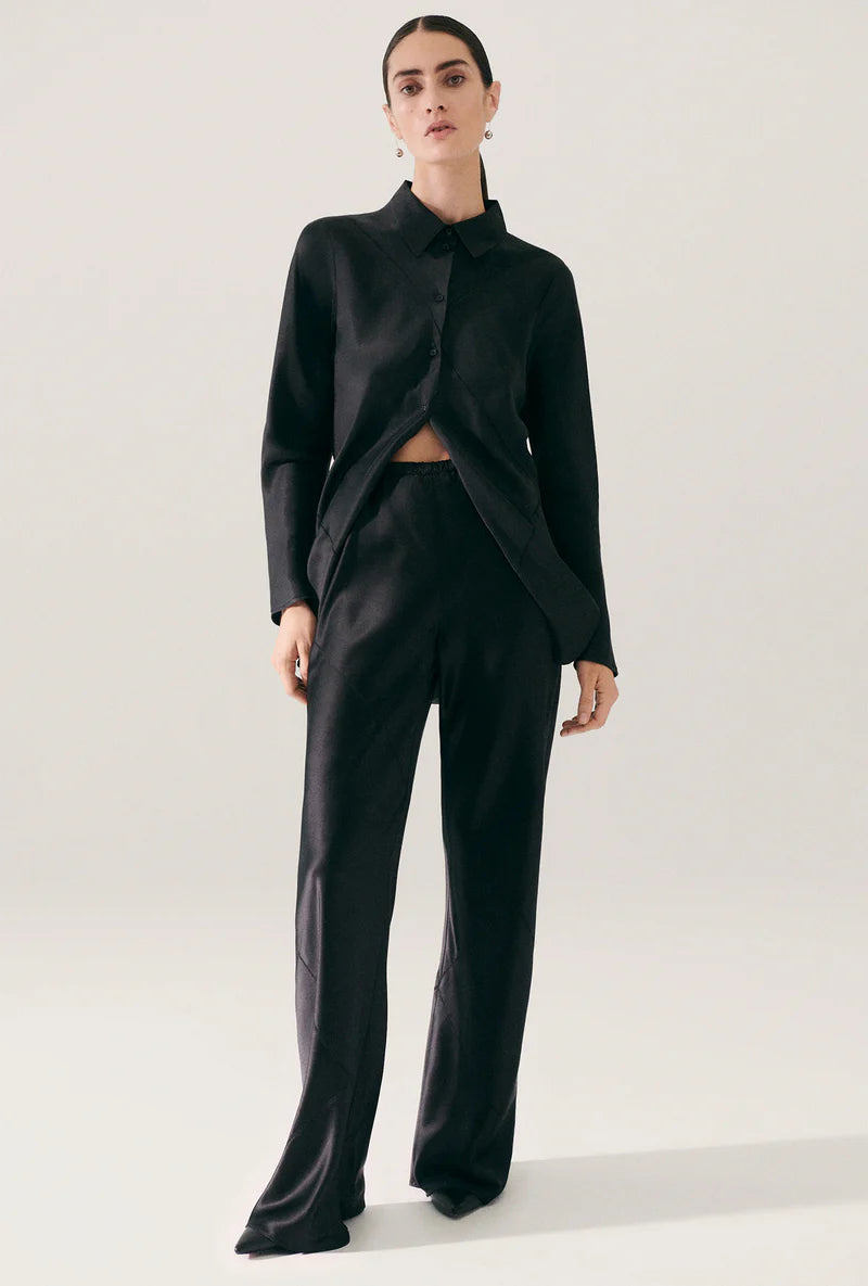 Silk Laundry - Splice Bias Cut Pants Black