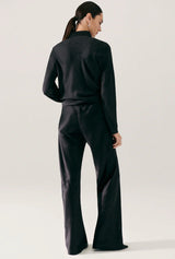 Splice Bias Cut Pants Black