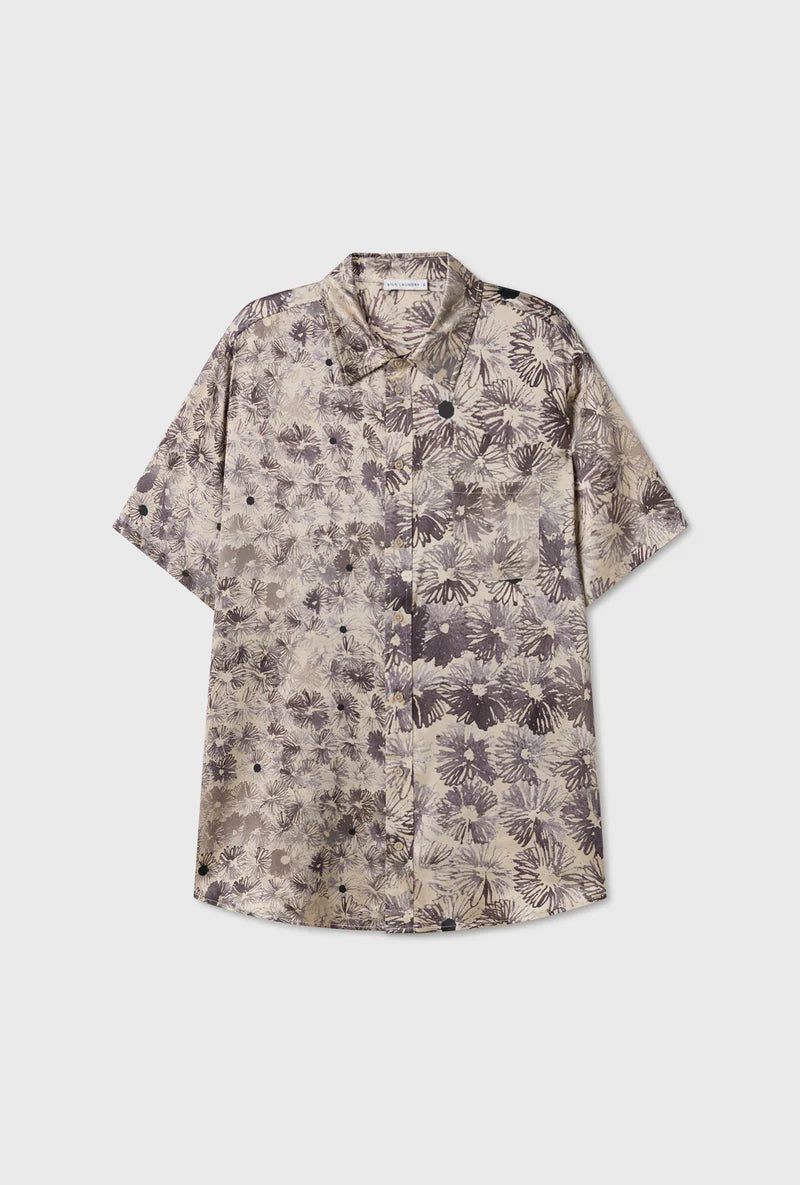 Silk Laundry - Short Sleeve Boyfriend Shirt Aster Floral