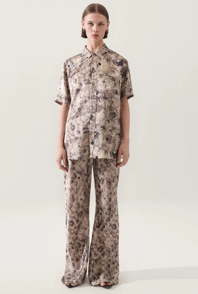 Silk Laundry - Short Sleeve Boyfriend Shirt Aster Floral