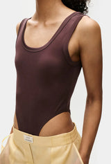 Silk Laundry - Jersey Modal Cutaway Bodysuit Cacao