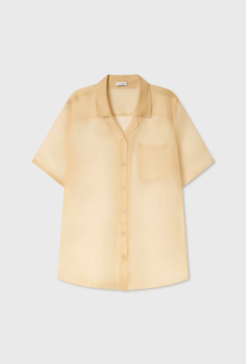 Silk Laundry - Organza Camp Shirt Beige