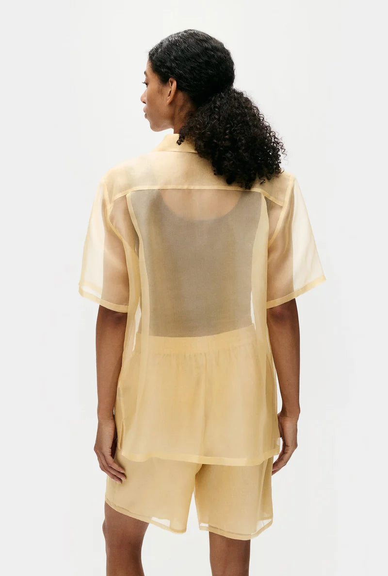 Silk Laundry - Organza Camp Shirt Beige