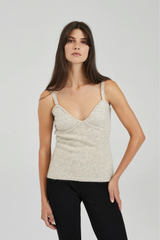 The Agnes Knitted Tank Oatmeal