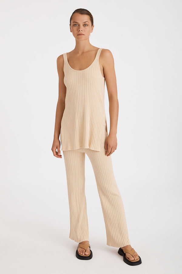 Knitted Cotton Rib Pant