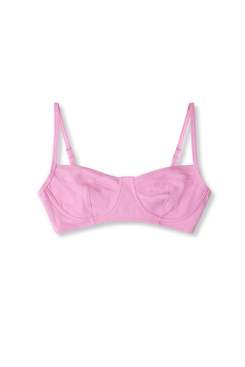 Sea Pink Ribbed Bra Cup