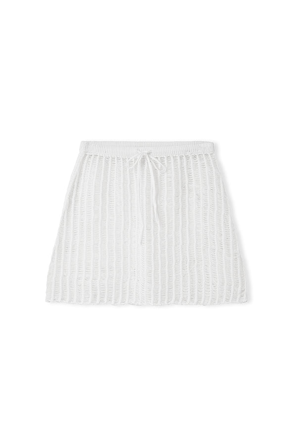 White Cotton Crochet Skirt